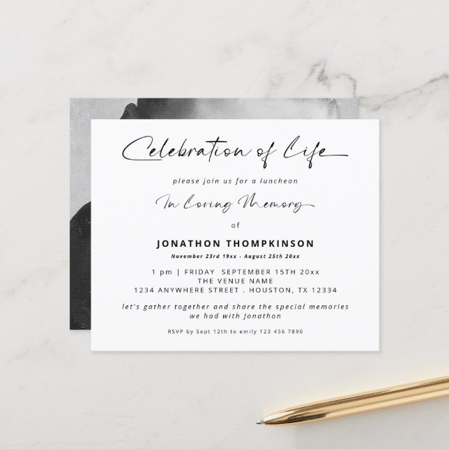 Budget Firande i Life Photo White Luncheon (Fram/Back In Situ)