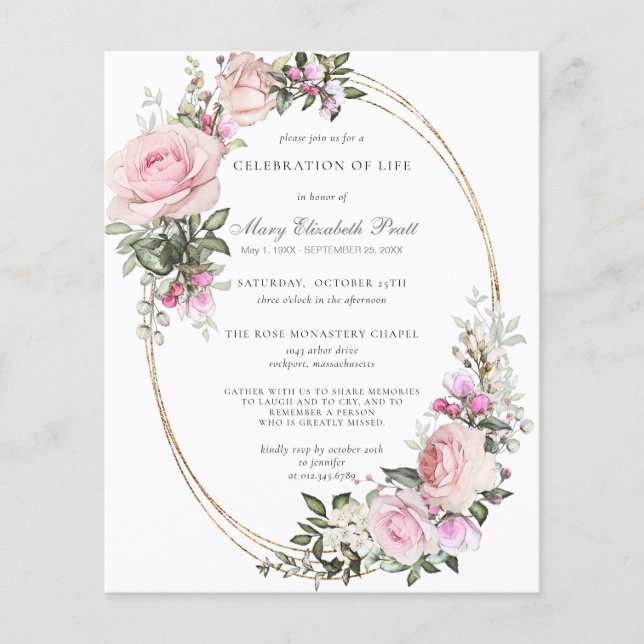 Budget Firande of Life Rosa Blommigt Call (Framsida)