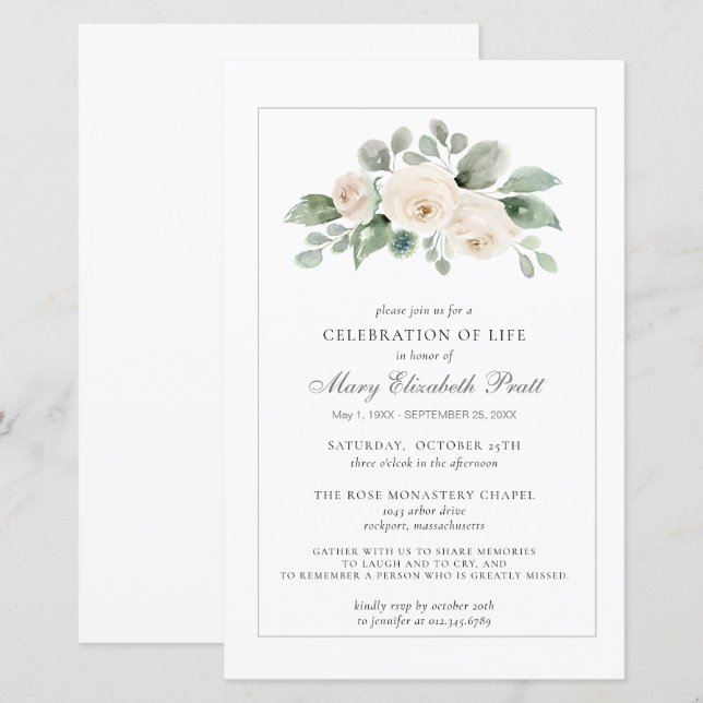 Budget Firande of Life White Blommigt Call (Fram/baksida)