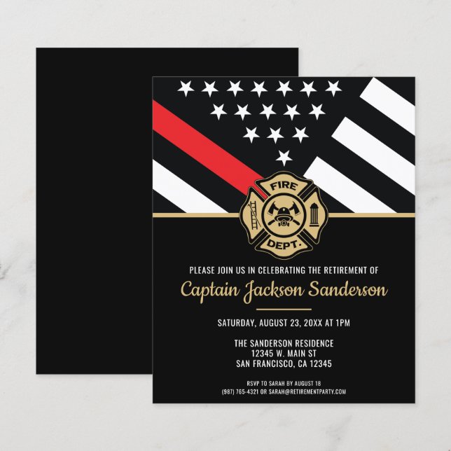 Budget Firefighter Pension Fireman-inbjudan (Fram/baksida)