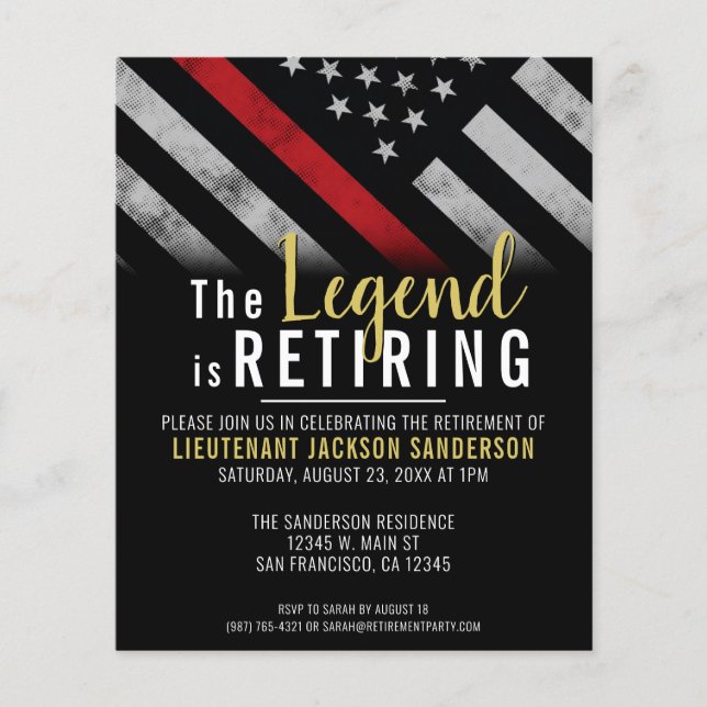 Budget Firefighter Pension Party-inbjudan (Framsida)