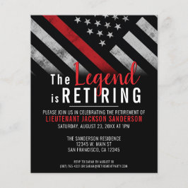 Budget Firefighter Pension Red Line-inbjudan Flygblad