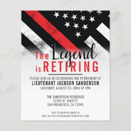 Budget Firefighter Pension Red Line-inbjudan Flygblad