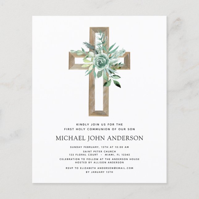 Budget First Heliga Communion Greenery Eucalyptus Flygblad (Framsidan)