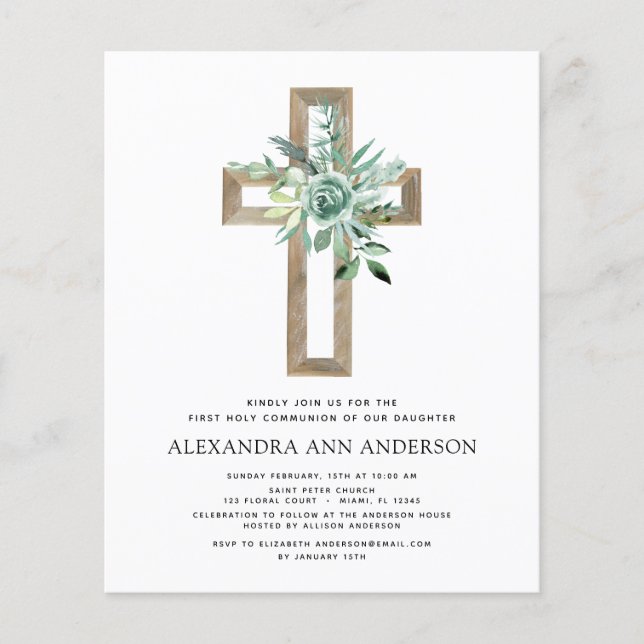 Budget First Heliga Communion Greenery Eucalyptus Flygblad (Framsidan)