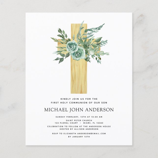 Budget First Heliga Communion Greenery Eucalyptus Flygblad (Framsidan)