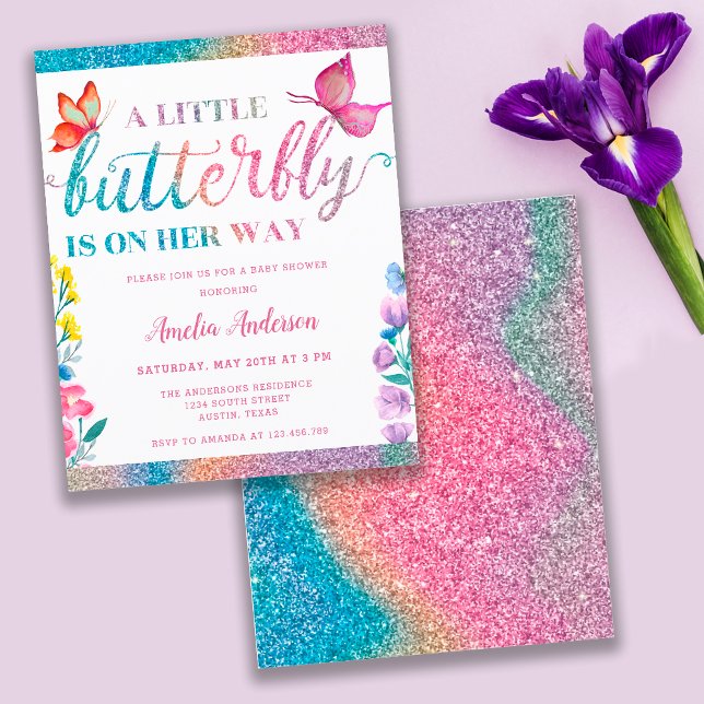 Budget fjäril tema vår baby shower inbjudan (Skapare uppladdad)