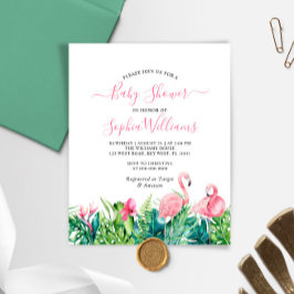 Budget Flamingos Tropical Baby Shower-inbjudan