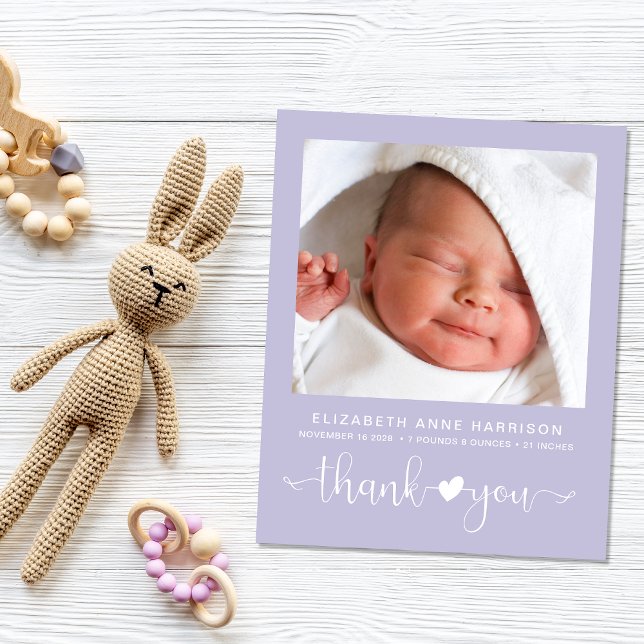 Budget Flicka Photo Lila Birth Notice (Skapare uppladdad)
