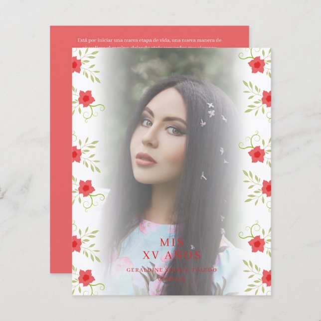 Budget Floral Garland Quinceañera Sophisticated  (Fram/baksida)