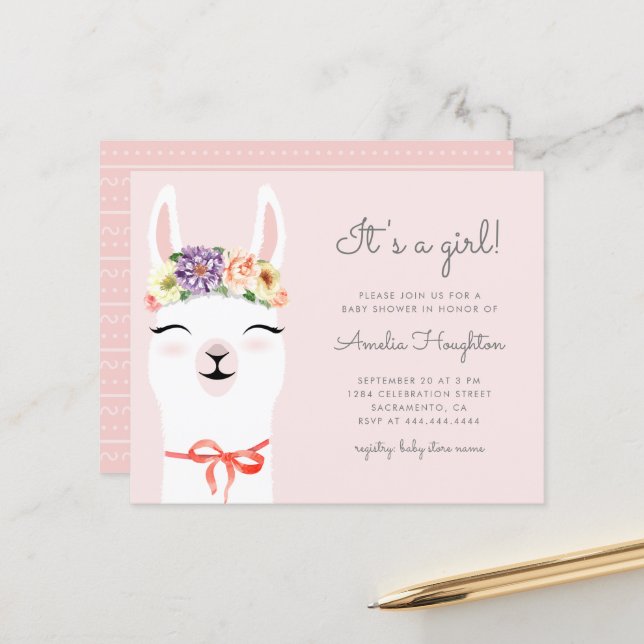 Budget Flower Krona & Llama Girl Baby Shower (Fram/Back In Situ)