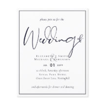 BUDGET Flyer-papper Midnight Blue Bröllopsinbjudan