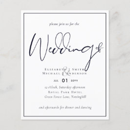 BUDGET Flyer-papper Midnight Blue Bröllopsinbjudan Flygblad