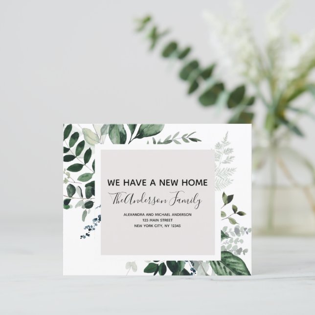 Budget Flytta Notification Eucalyptus Greenery (Stående Fram)