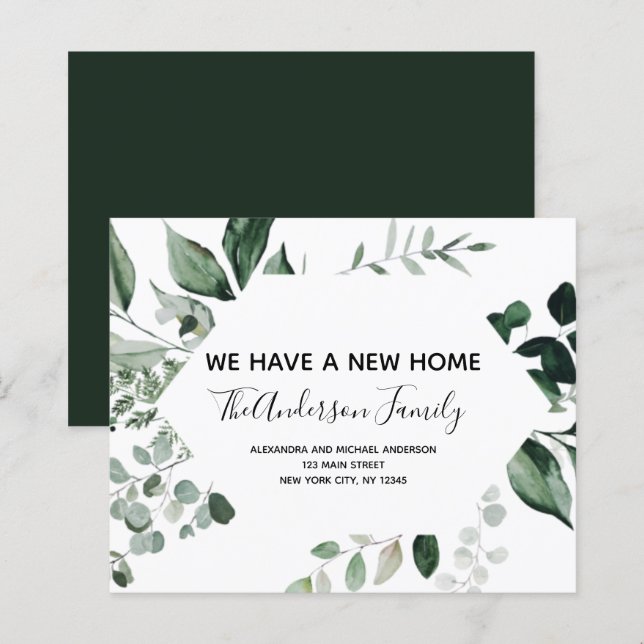 Budget Flytta Notification Eucalyptus Greenery (Fram/baksida)