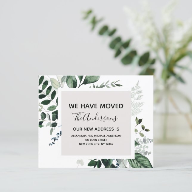 Budget Flytta Notification Eucalyptus Greenery (Stående Fram)