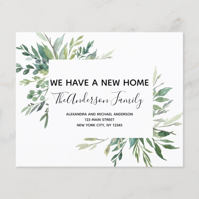 Budget Flytta Notification Eucalyptus Greenery Flygblad (Framsidan)
