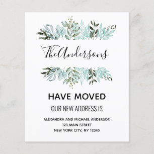 Budget Flytta Notification Eucalyptus Greenery Flygblad