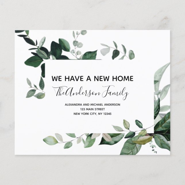 Budget Flytta Notification Eucalyptus Greenery Flygblad (Framsidan)