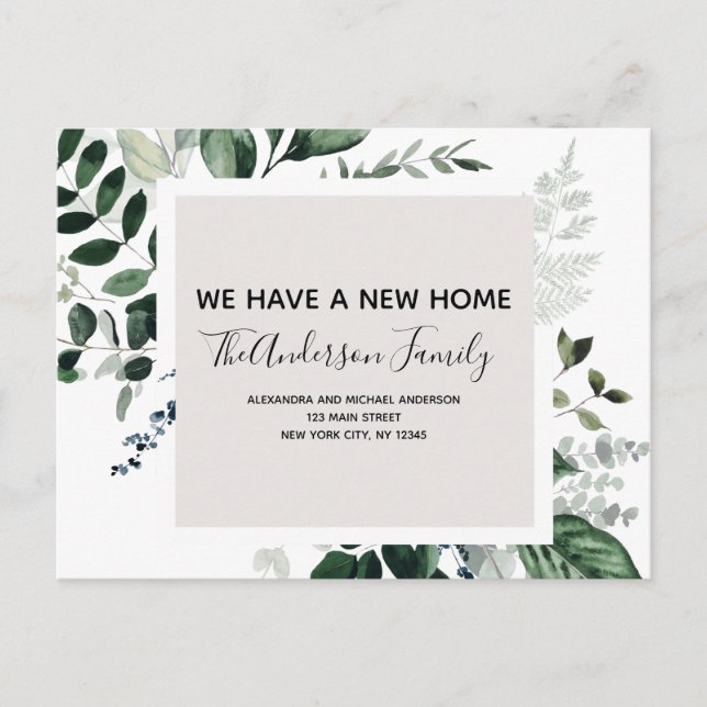 Budget Flytta Notification Eucalyptus Greenery Pos Vykort (Framsida)