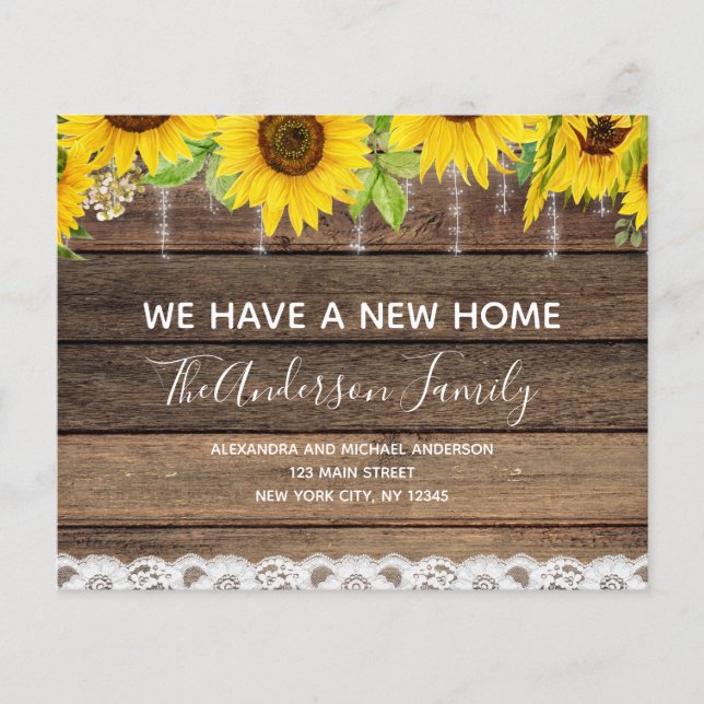 Budget Flytta Notification Rustic SolroWood Flygblad (Framsidan)