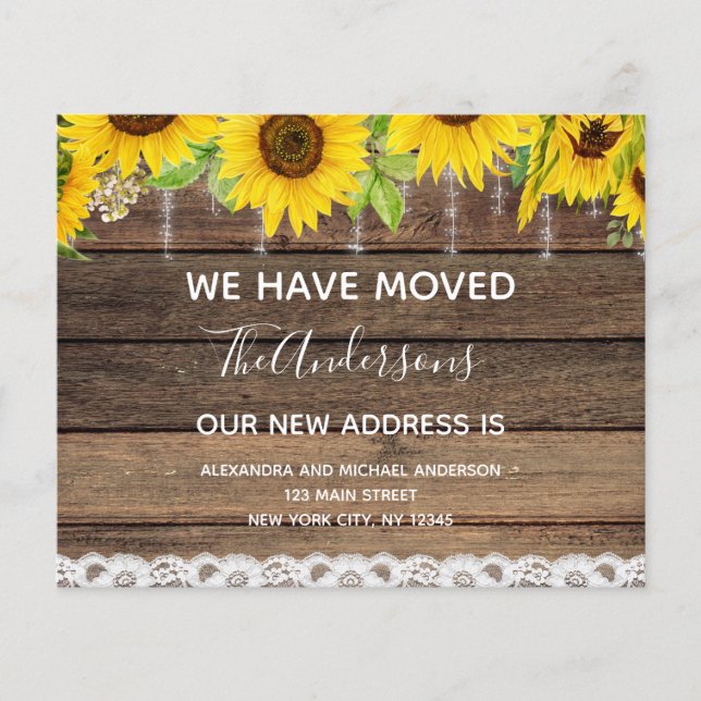 Budget Flytta Notification Rustic SolroWood Flygblad (Framsidan)