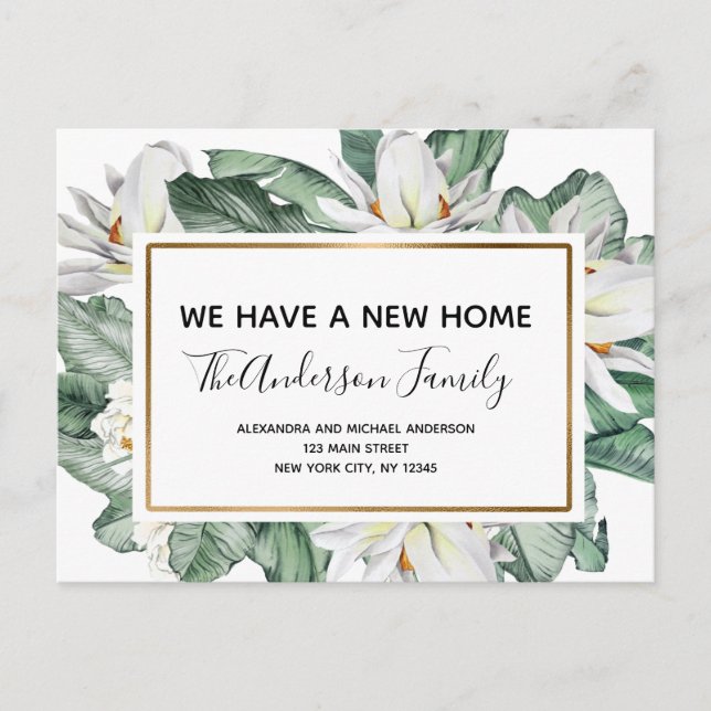 Budget Flytta Notification Tropical Blommigt Postc Vykort (Framsida)