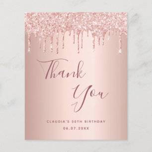 BUDGET födelsedag 50 roséguld glitter tack