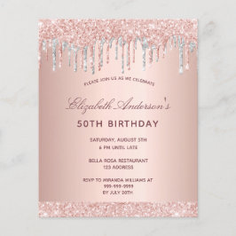 Budget födelsedagsrodnad rosa guld glitter silver