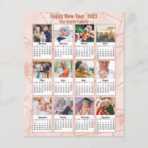 Budget för 2023 Ro Modern Photo Calendar Card Flygblad