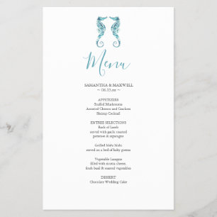 Budget för Beach Wedding Menu Flygblad
