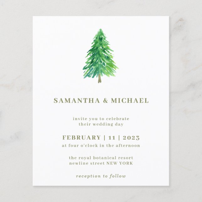 Budget för enkel Elegant för Winter Julgran Flygblad (Framsidan)