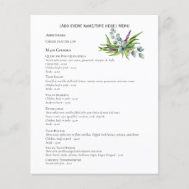 Budget för tvåsidig Eucalyptus Menu-mall Flygblad