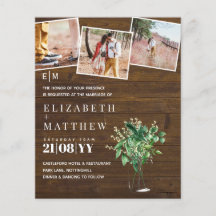 Budget för utlysning av bröllopsinbjudan för botan