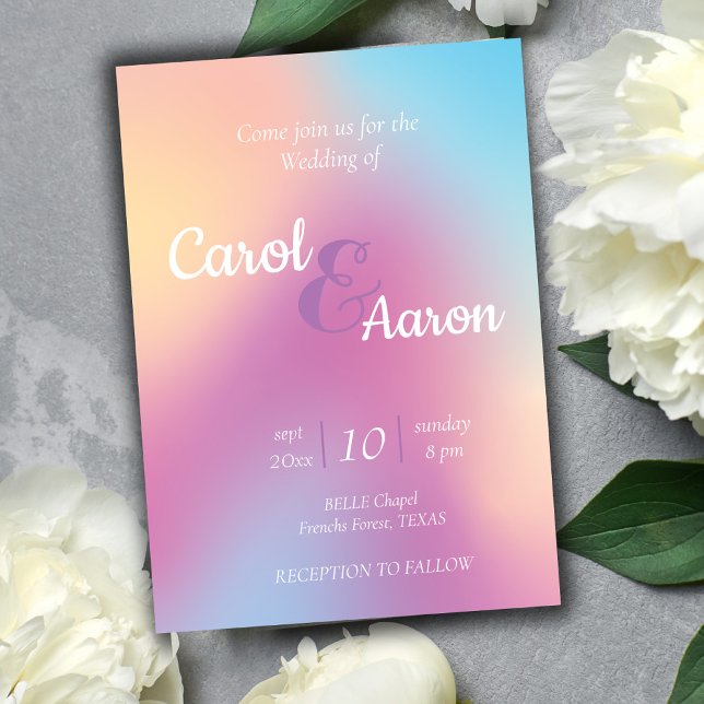 budget för vattenfärggradient bläck och lila bröll flygblad (Skapare uppladdad)