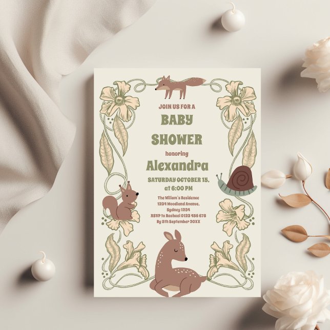 Budget Forest Friends Greenery Baby Shower Flygblad (Skapare uppladdad)
