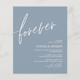 Budget Forever love Dusty Blue Wedding bjudande