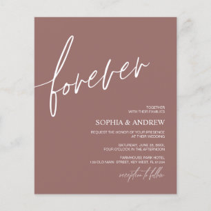 Budget Forever love Terracotta bröllopsinbjudan