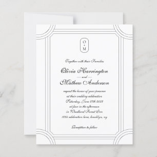 Budget Formal Manus med geometriskt monogrambröllo
