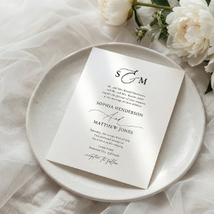 Budget Formal Script-bröllopsinbjudan Flygblad