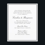 Budget Formell skriptinbjudan till Gräns-bröllop<br><div class="desc">Budget Formal Classic Traditional Script Elegant bröllop-inbjudan med Narrow Black Gräns</div>