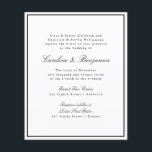 Budget Formell skriptinbjudan till Gräns-bröllop<br><div class="desc">Budget Formal Classic Traditional Script Elegant bröllop-inbjudan med Narrow Black Gräns</div>