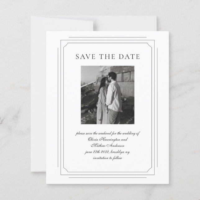 BUDGET Formellt skript Geometric Ram Photo Bröllop (Framsida)