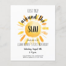 Budget Första Resan Runt Solen Festinbjudan