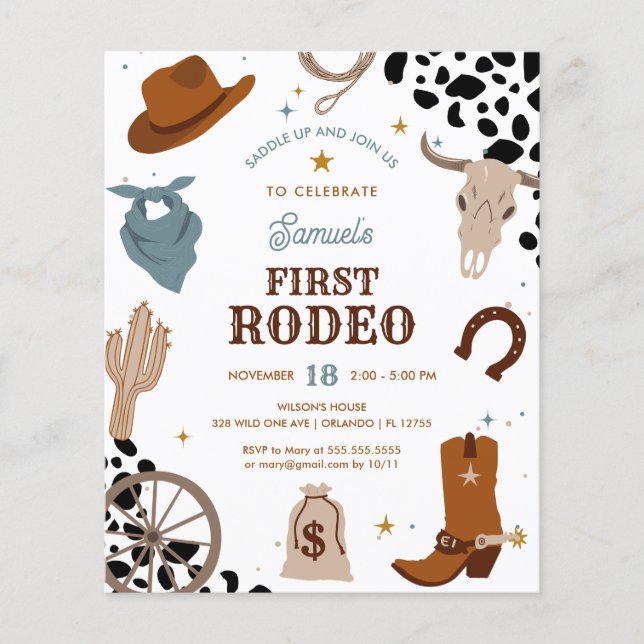 Budget Första Rodeo | Western Pojke Ettårsdag (Framsida)