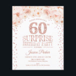 Budget Förvåning 60:e födelsedag - Ro Guld Inbjuda Flygblad<br><div class="desc">Budgetöverraskning 60:e Födelsedagsfest inbjudan Flyer. Utformning av blommigten i faux glitter ro guld och vitt. Innehåller rosa ros, diamanter och snyggtens skriptteckensnitt. Perfekt för glam-födelsedagsfirande. *** Observera att den här designen kommer att skrivas ut på en mycket tunn flygare papper och inte kom med kuvert. Perfekt för budgetinbjudningar. Om du...</div>