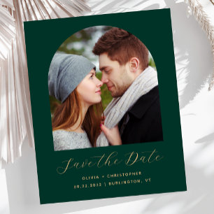 Budget Foto Arch Emerald Grön Guld Save the Date