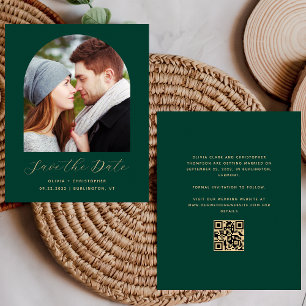 Budget Foto Arch QR Smaragdgrön Save the Date