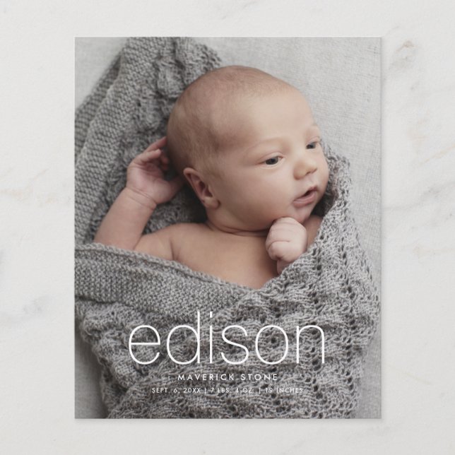 Budget Foto Baby Födelsekungörelse (Framsida)