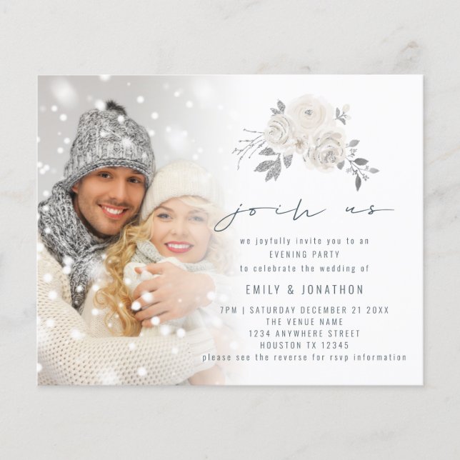 Budget Foto Blommig Gå med oss Kväll Bröllop (Framsida)